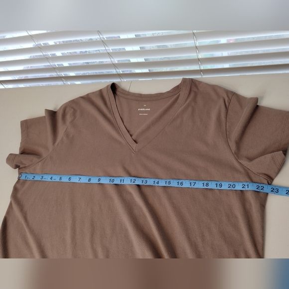 Everlane Men's Brown Organic Cotton Casual V-Neck Short Sleeve Shirt Size XXL - Picture 9 of 12